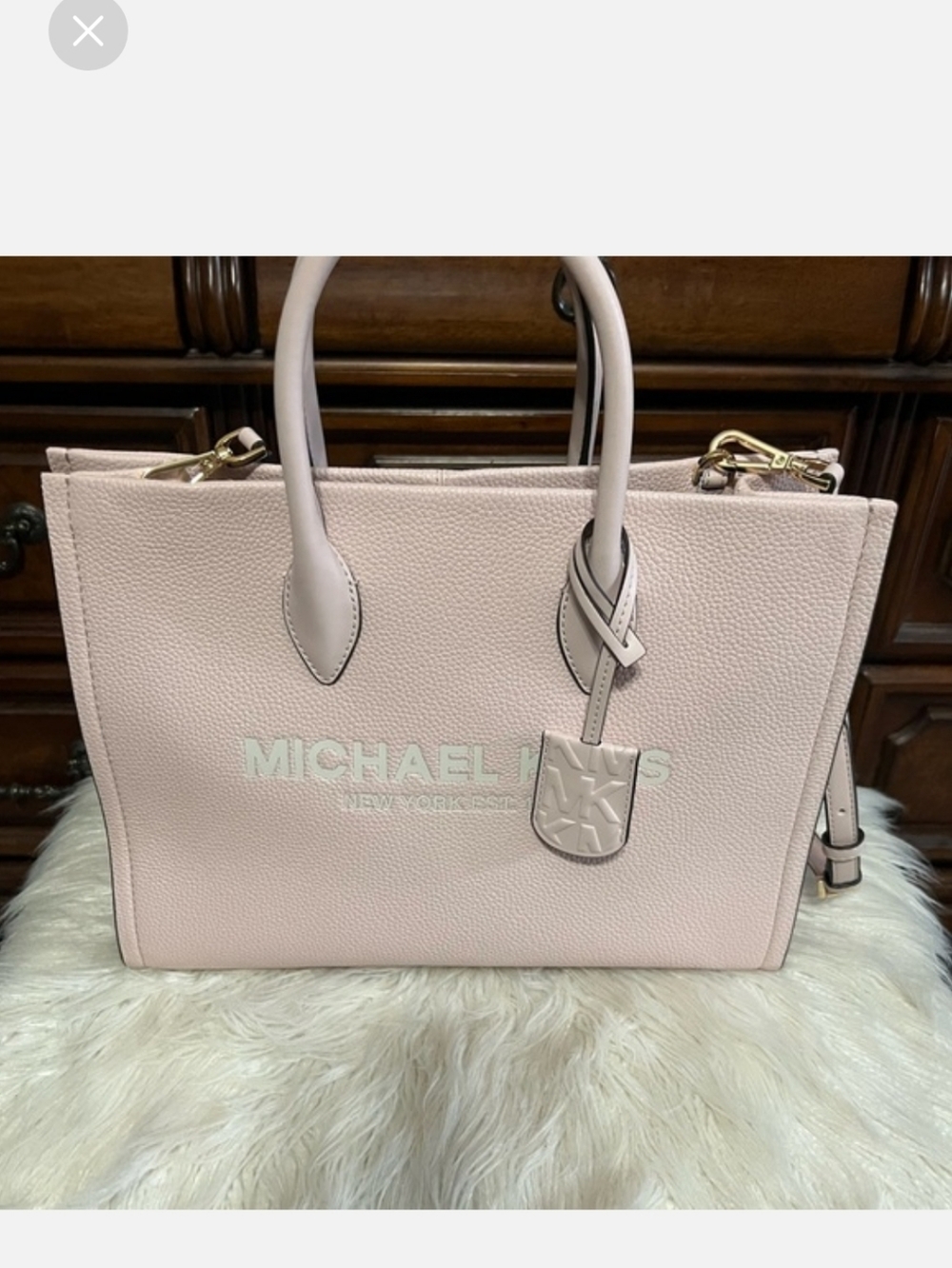 Michael Kors Blush Pink Pebbled Leather Satchel - Picture 1 of 12
